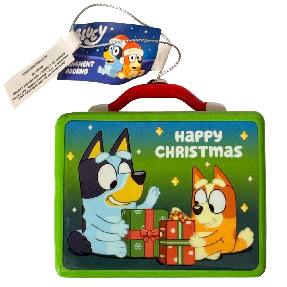 Bluey Bingo Christmas Ornament Miniature Lunchbox Happy Christmas New With Tags